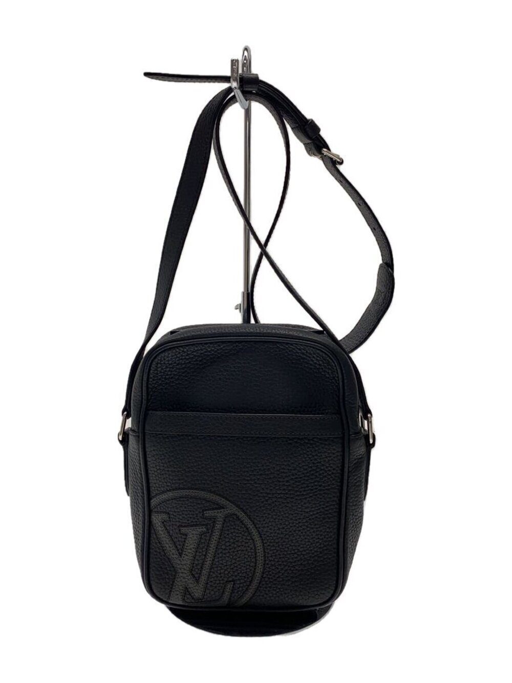 LOUIS VUITTON Taurillon LV Circle Danube Shoulder Bag Leather Black